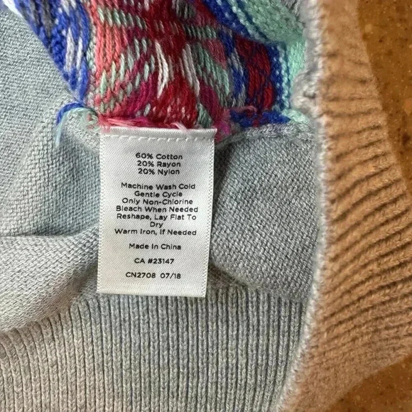 Talbots Womens Multi Color Knit Round Neck Long Sleeve Cardigan Sweater Size Med - Picture 5 of 8